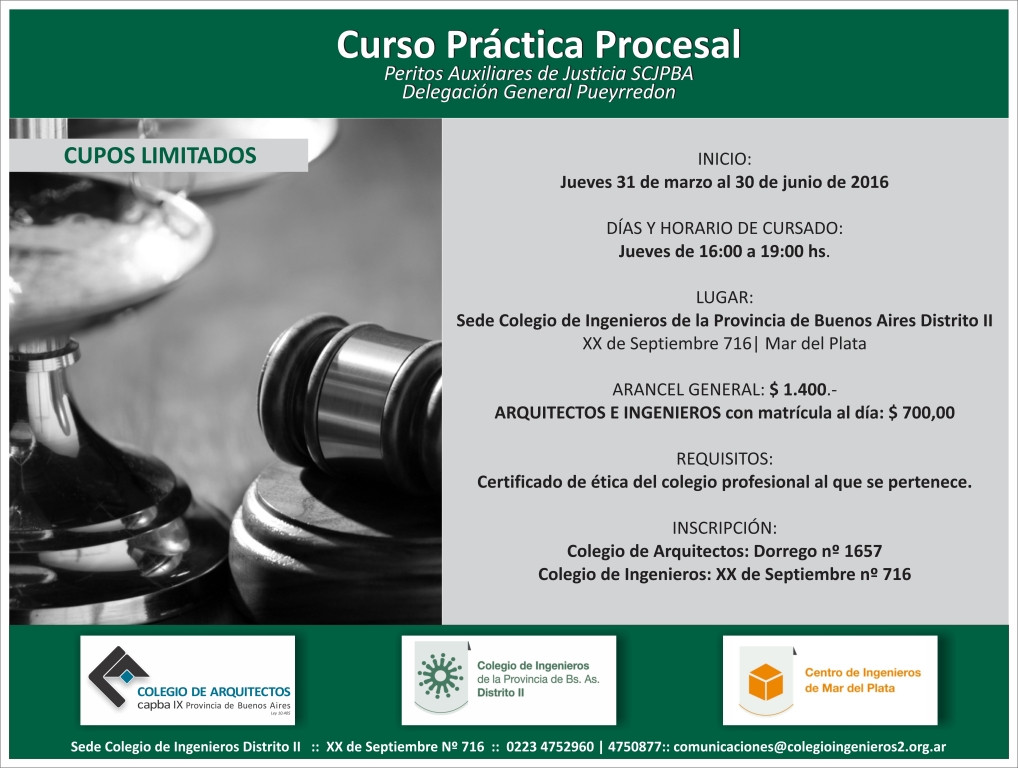 AFICHE PRACTICA PROCESAL 2016 1