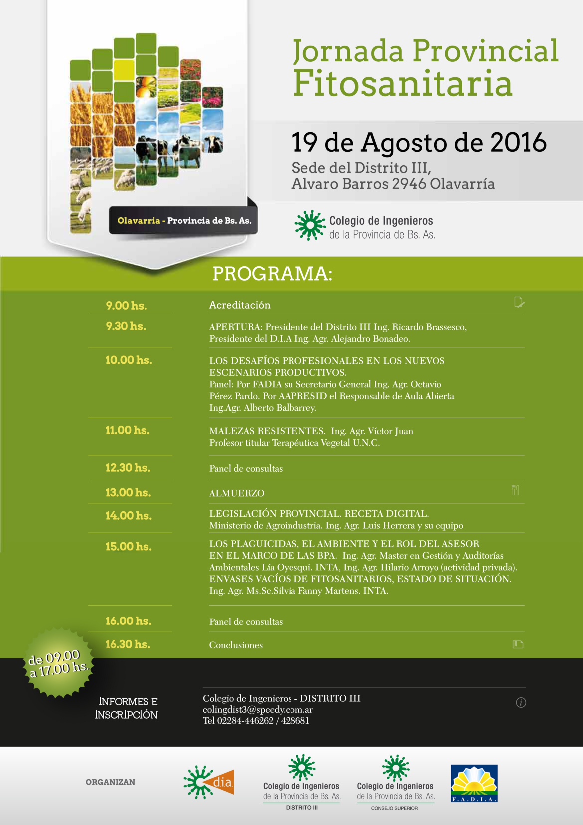 Afiche jornada fitosanitaria 19 08 2016 OLAVARRIA