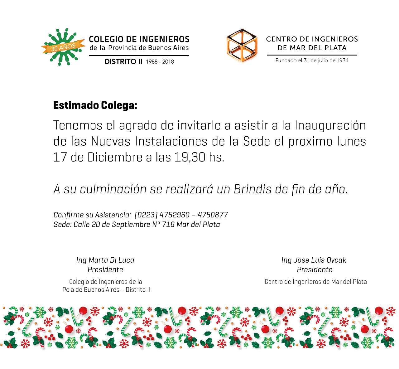 2018 12 17 Invitación inauguración nueva sede