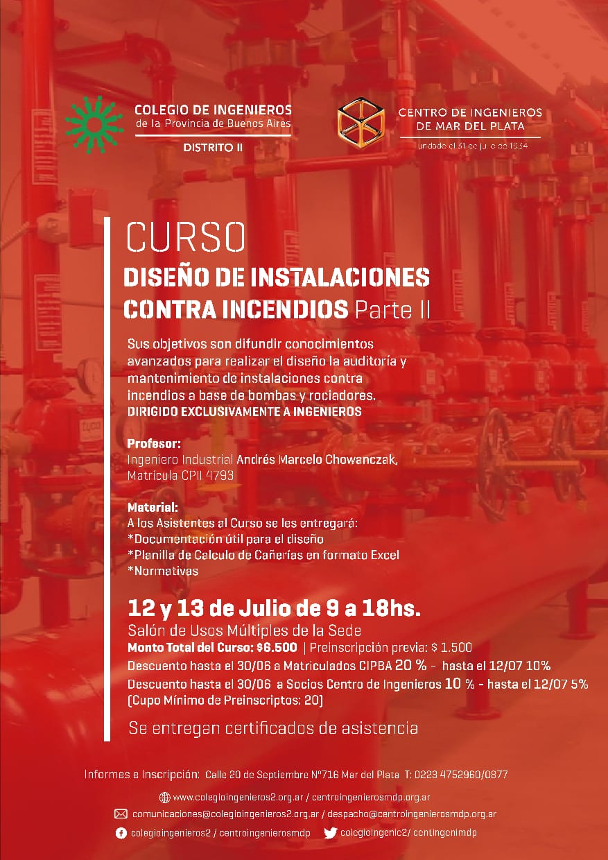 2019 07 12 13 Curso Diseño de Instalaciones contra Incendios Parte II